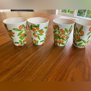 Anthropologie Vera Perennial Bamboo Melamine Tumblers Set of 4 excellent cond.